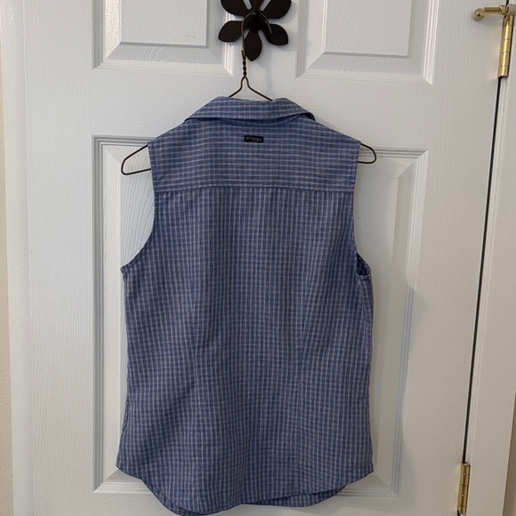 Columbia Women's Blue Checkered Button Down Shirt Trail Hiking Fishing Walking - Picture 5 of 12